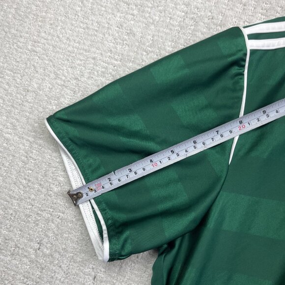 Vintage Y2K Adidas Climalite Soccer Blank Jersey Shirt Men Large XL Lucky Green - Picture 11 of 16